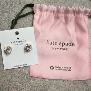 Kate Spade Cubic Zirconia Earrings with Pink Pouch